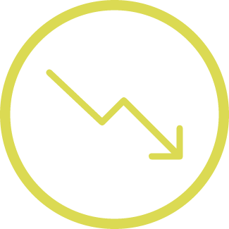 Arrow-pointing-down Downward trending arrow